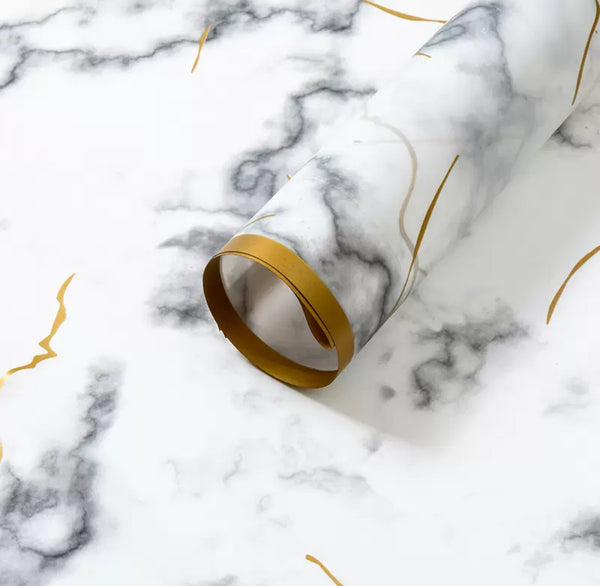 Gold Edge Marble Foggy Waterproof Wrapping Paper