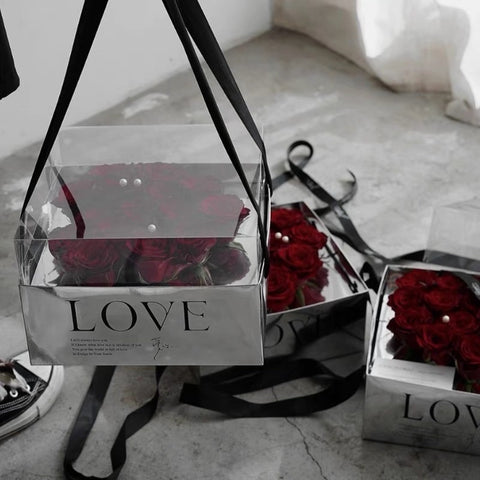 Metallic Love Square Flower Box