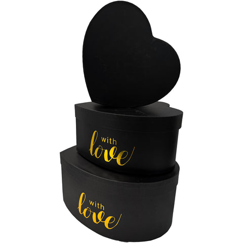 With Love Heart Box - set of 3