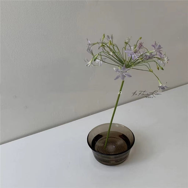 Glass Vessel with Clear Flower Frog