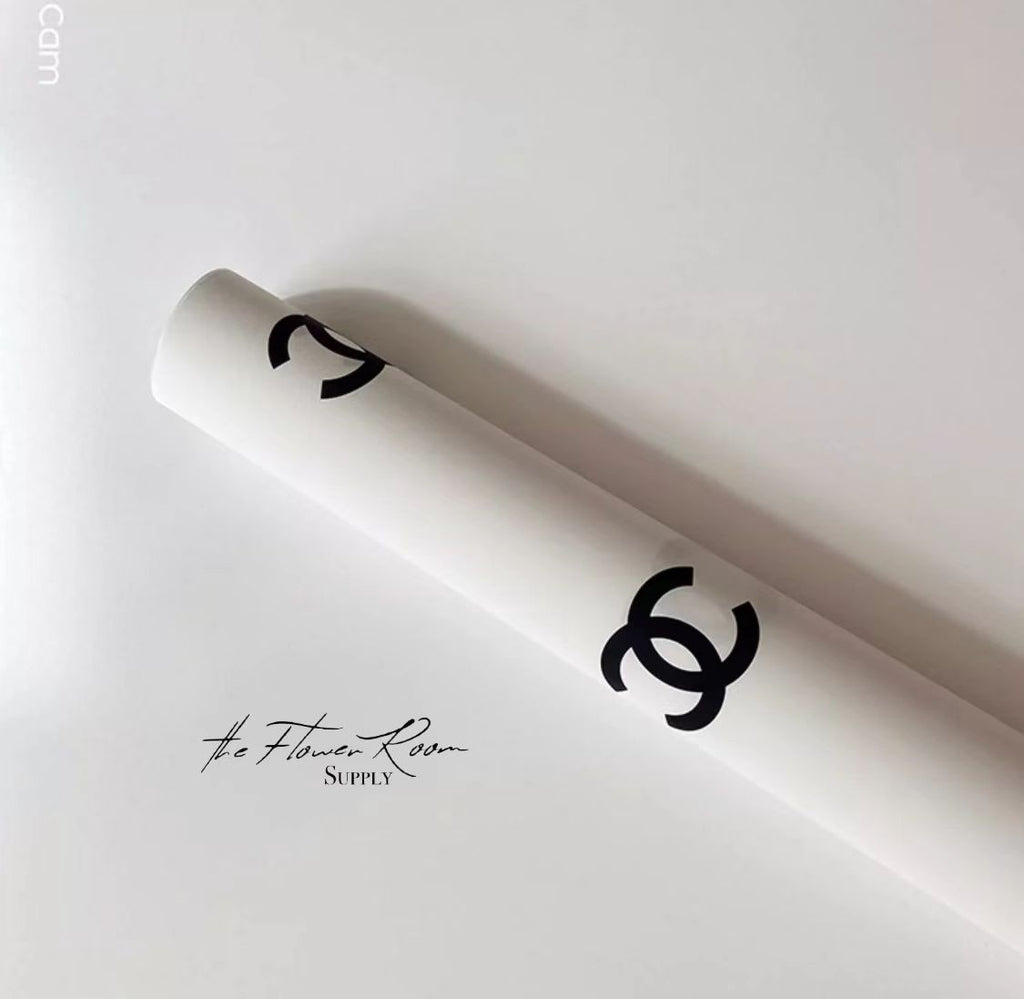 chanel logo wrapping paper for flowers