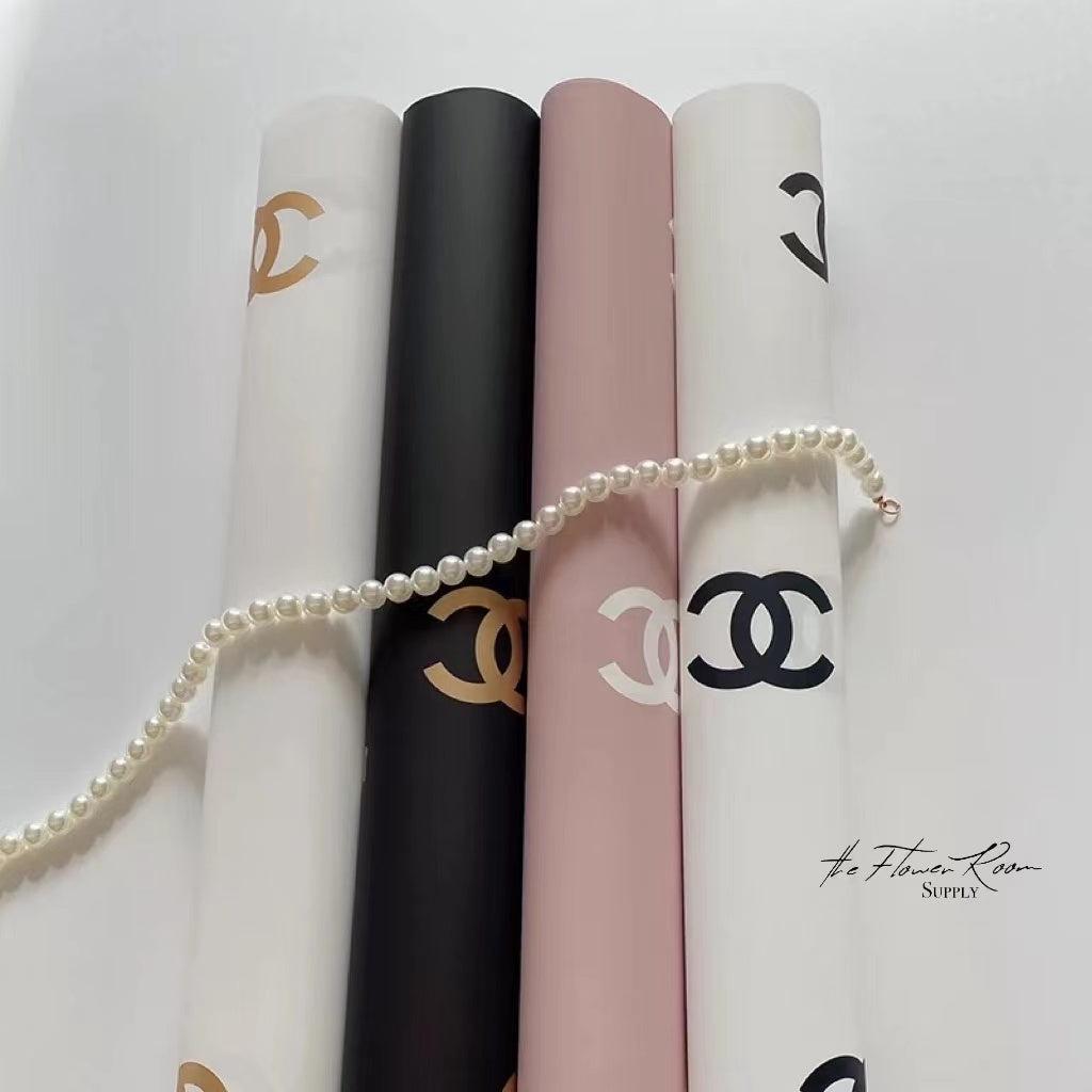 chanel wrapping paper bouquet